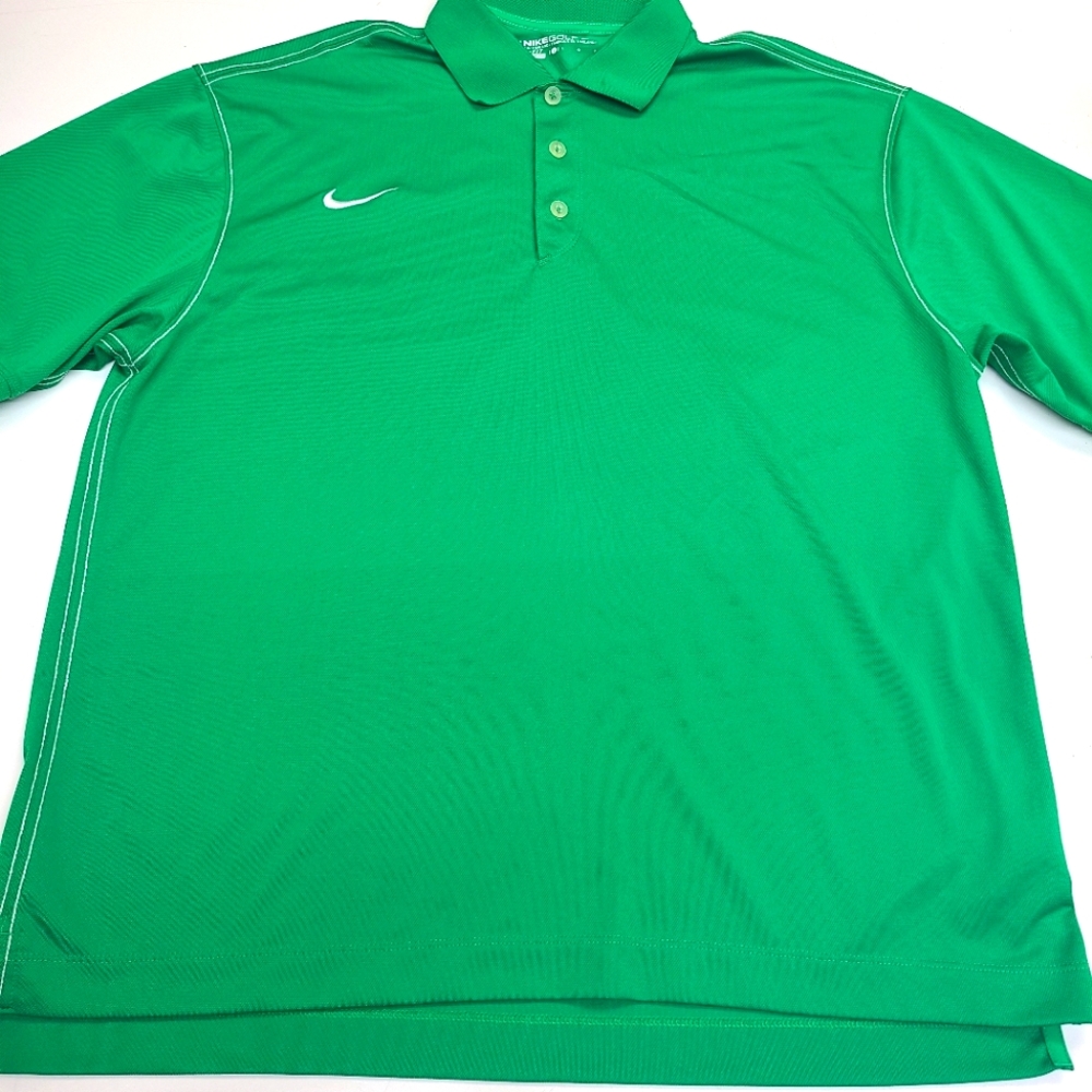 Nike Dri-fit  Green Golf Shirt Size Large